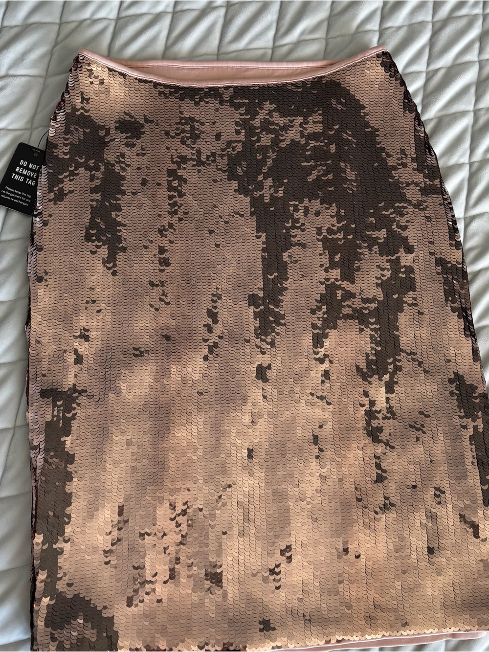 NWT Women’s Express Sequin Pencil Skirt in Rose Gold